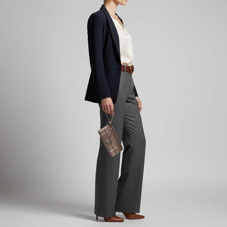 Pre Owned Dior Diorama Metallic Pink Cannage Leather Continental Wallet