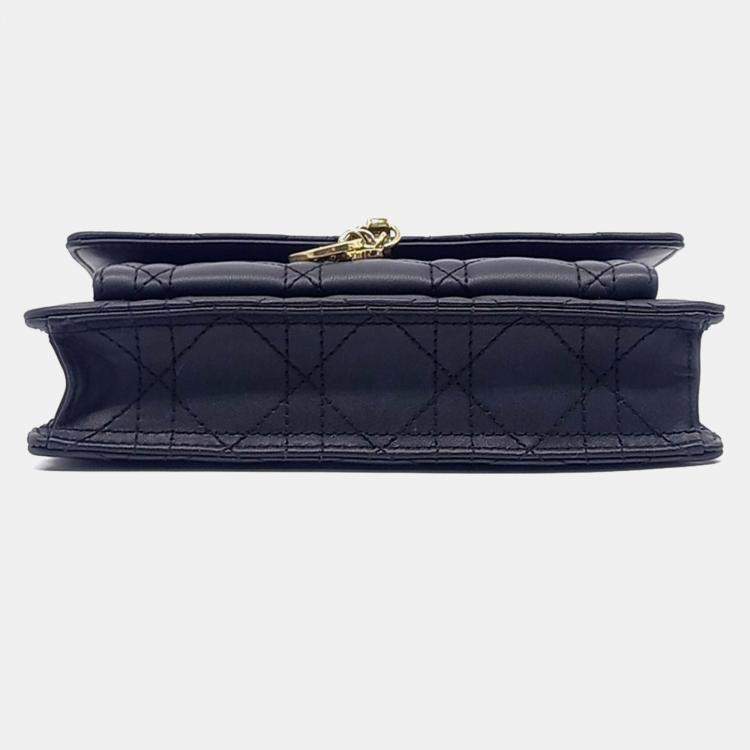 Pre Owned Dior Black Leather Miss Dior Chain Pouch S0937ONMJ