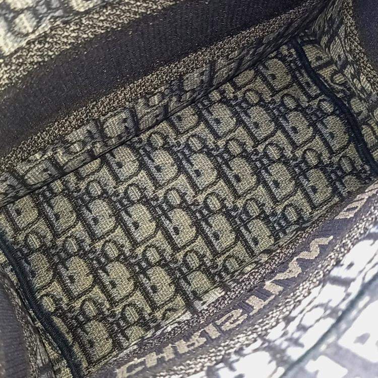 Pre Owned Dior Blue Canvas Oblique Book Tote Bag 26