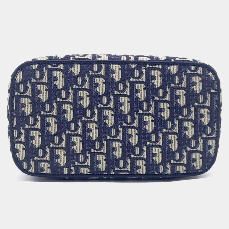 Pre Owned Dior Blue Canvas  Oblique Travel Vanity