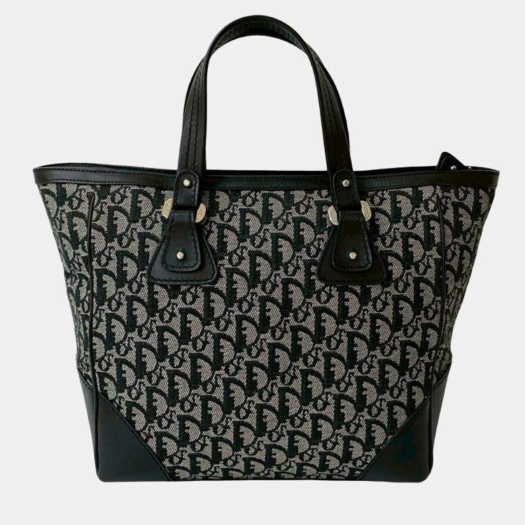 مملوكة مسبقًا Dior Black Diorissimo Trotter Canvas Zip Tote