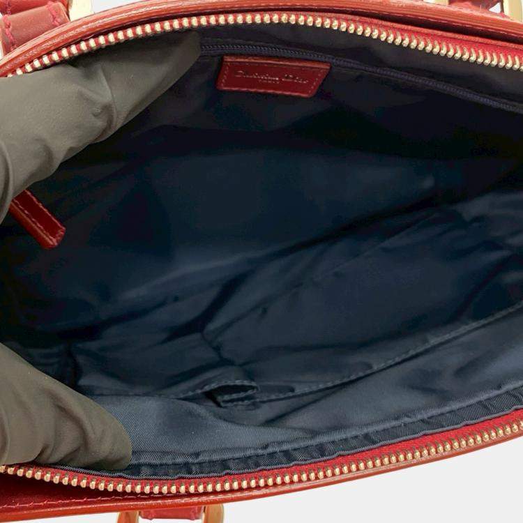 Pre Owned Dior Blue Red Diorissimo Trotter Canvas Zip Tote