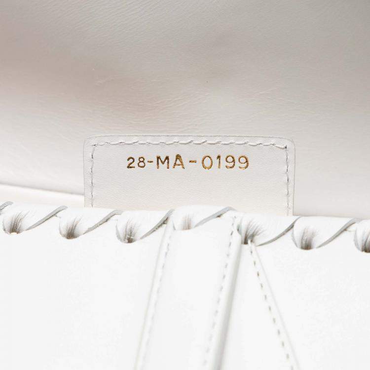 Pre Owned Dior White Calfskin Whipstitch Saddle Bag