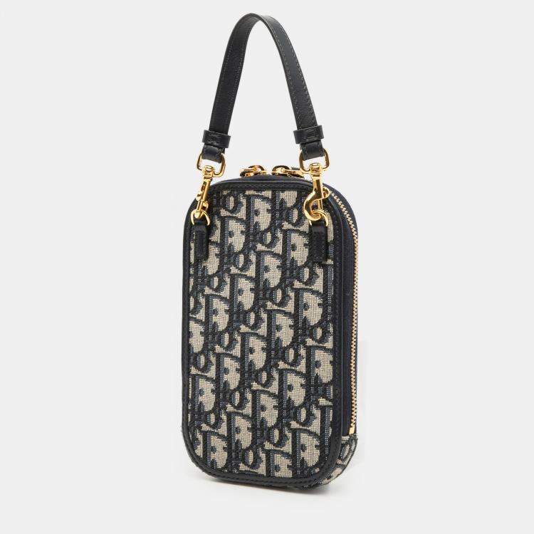 Pre Owned Dior Blue Oblique Canvas 30 Montaigne Call in Dior Phone Holder