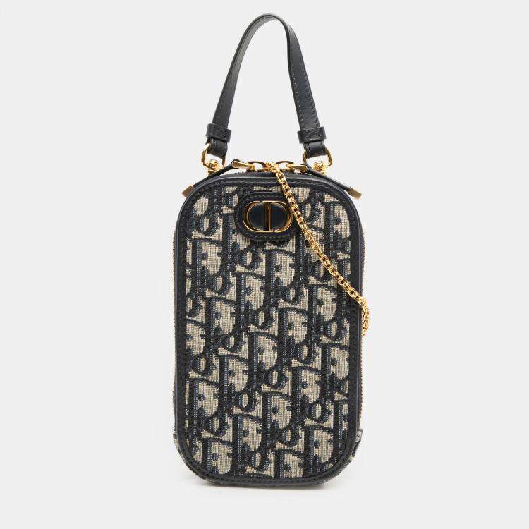 Pre Owned Dior Blue Oblique Canvas 30 Montaigne Call in Dior Phone Holder