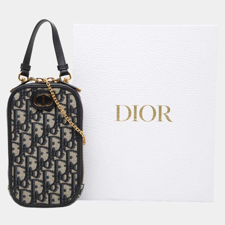 Pre Owned Dior Blue Oblique Canvas 30 Montaigne Call in Dior Phone Holder
