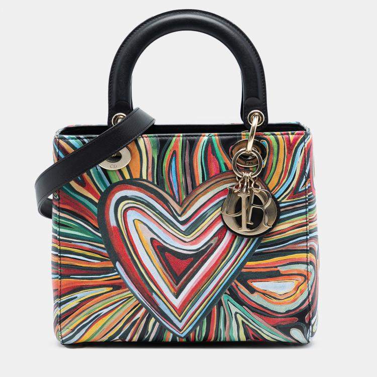 Pre Owned Dior Black Limited Edition DiorAmour Medium Calfskin Lady Dior