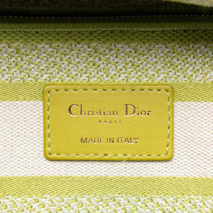 Pre Owned Dior Green Medium Embroidered Canvas Toile de Jouy Lady D Lite
