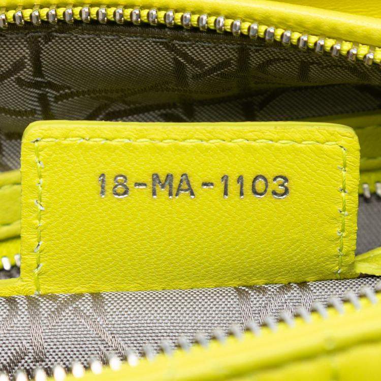 Pre Owned Dior Yellow Medium Lambskin Cannage Lady Dior