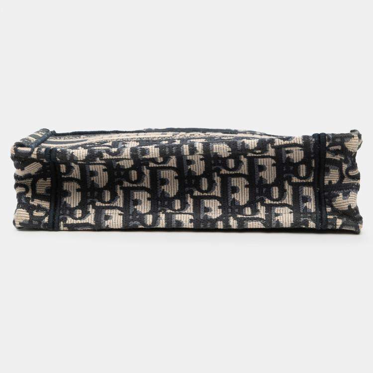 Pre Owned Dior Blue Mini Oblique Canvas Book Tote