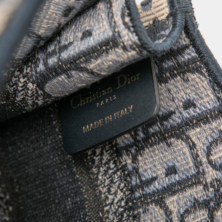 Pre Owned Dior Blue Mini Oblique Canvas Book Tote