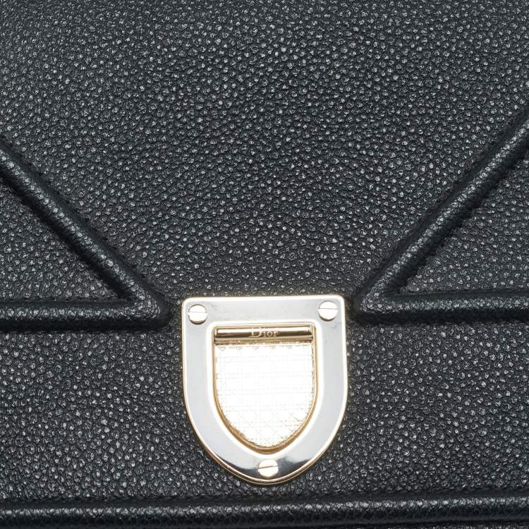 Pre Owned Dior Diorama Black Cannage Leather Wallet on Chain