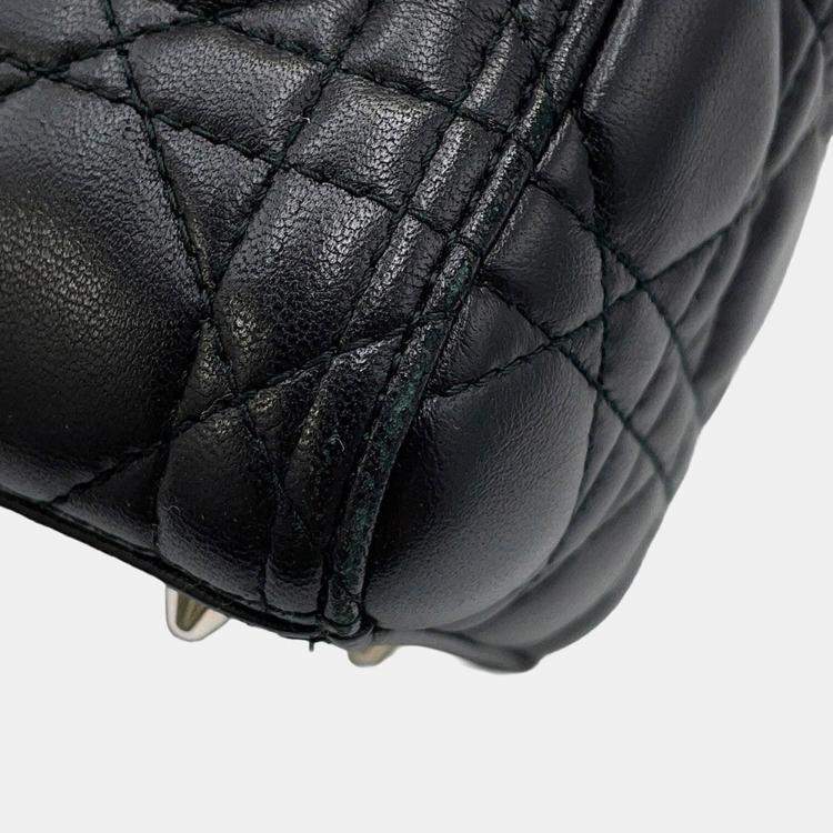 Pre Owned Dior Lady Dior 2Wayhandbag Black Lambskin Size Medium