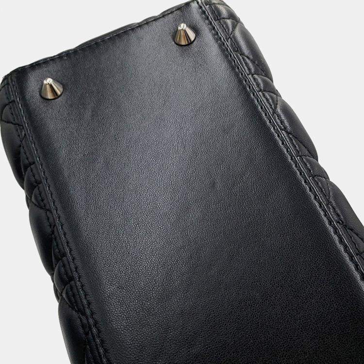 Pre Owned Dior Lady Dior 2Wayhandbag Black Lambskin Size Medium