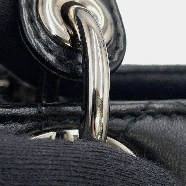 Pre Owned Dior Lady Dior 2Wayhandbag Black Lambskin Size Medium