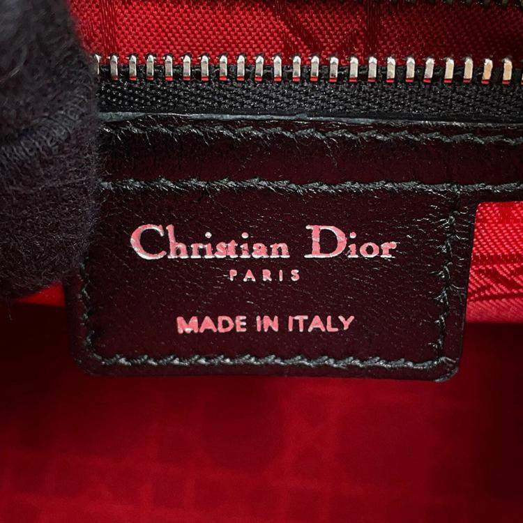 Pre Owned Dior Lady Dior 2Wayhandbag Black Lambskin Size Medium