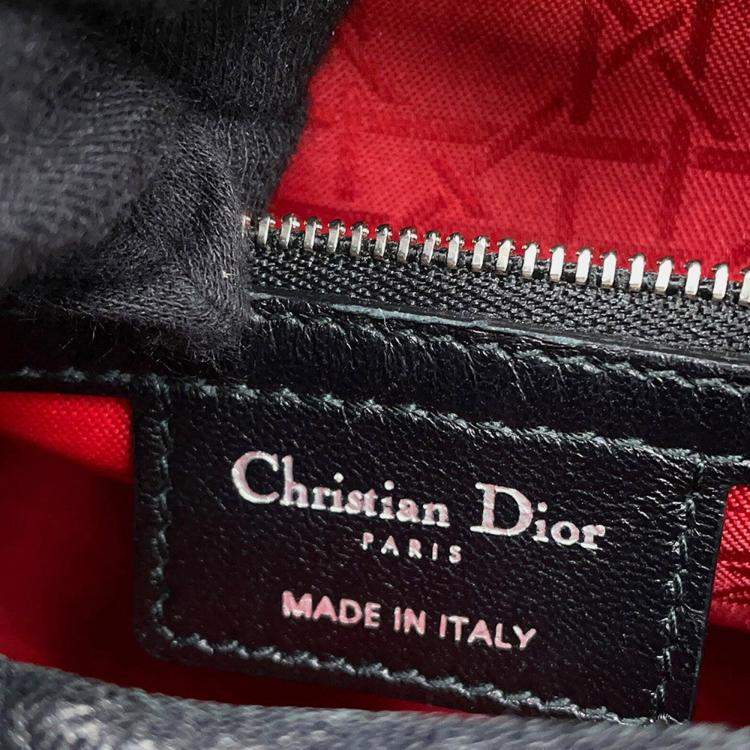 Pre Owned Dior Lady Dior 2Wayhandbag Black Lambskin Size Medium