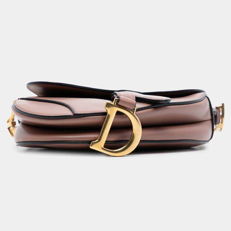 Pre Owned Dior Brown Mini Smooth Calfskin Saddle Bag