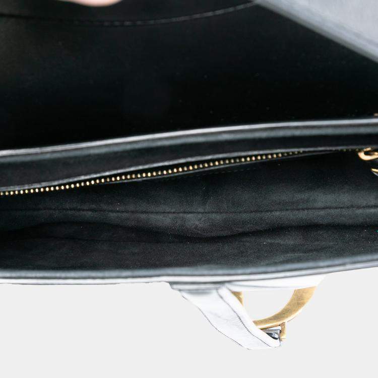 Pre Owned Dior Black Smooth Calfskin Saddle Bag