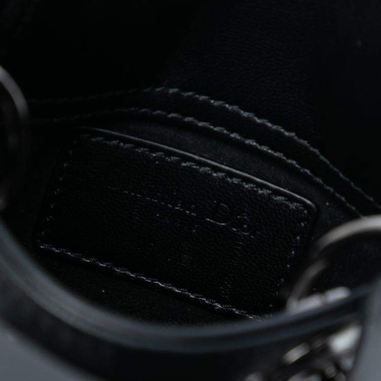 Pre Owned Dior Black Micro Lambskin Cannage Studded Supple Lady Dior