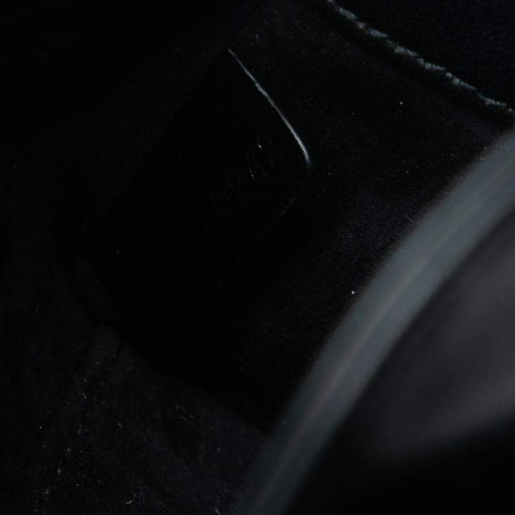 Pre Owned Dior Black Micro Lambskin Cannage Studded Supple Lady Dior