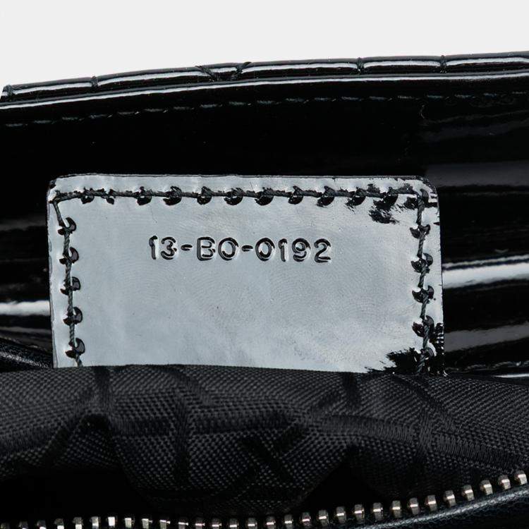 Pre Owned Dior Black Medium Patent Cannage Lady Dior