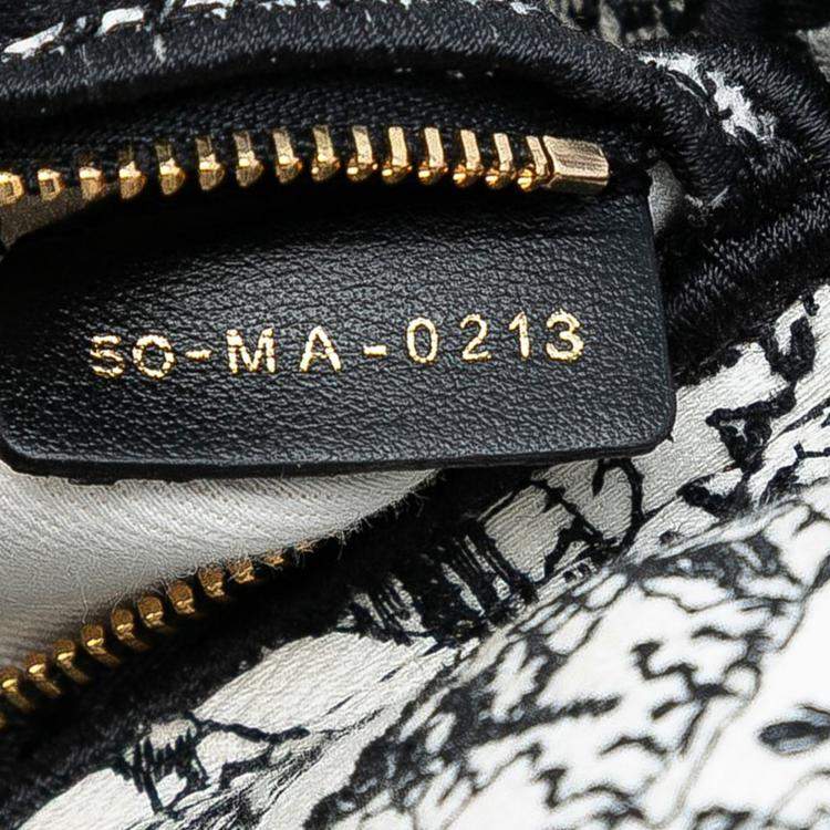 Pre Owned Dior White Mini Embroidered Canvas Plan de Paris Lady D Lite