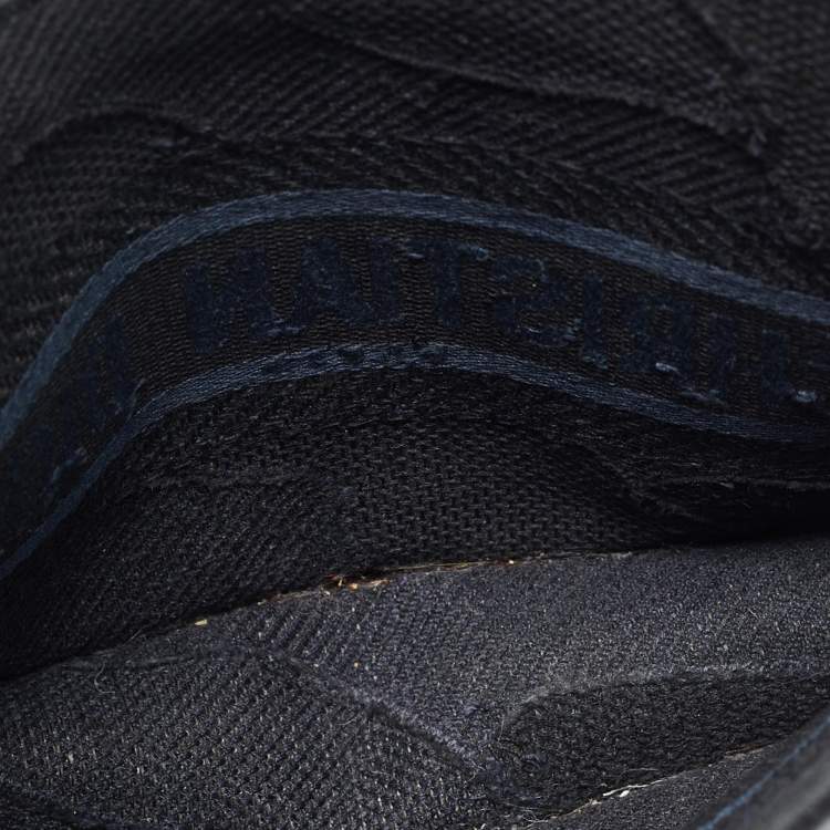 Pre Owned Dior Book Mini Navy Blue Embroidered Logo Canvas Tote