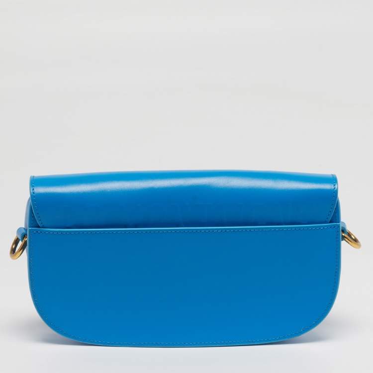 Pre Owned Dior Bobby East-West Blue Leather Shoulder Bag