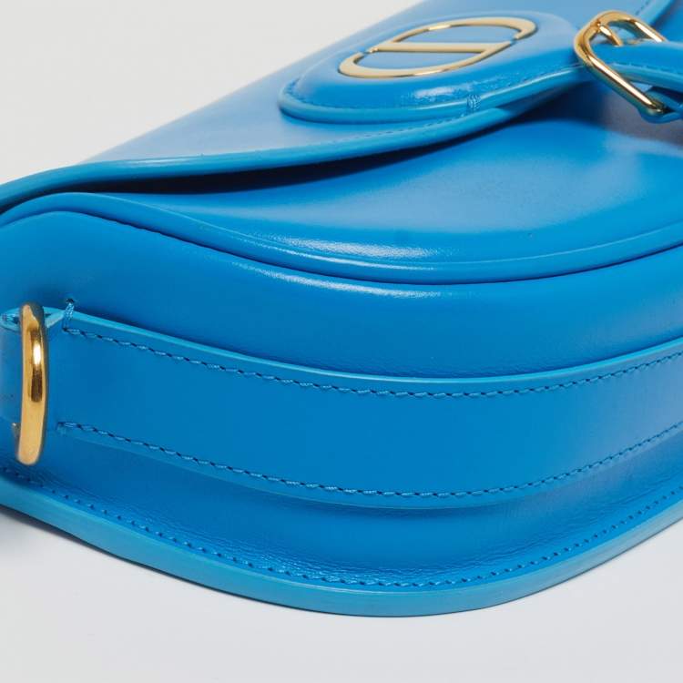 Pre Owned Dior Bobby East-West Blue Leather Shoulder Bag