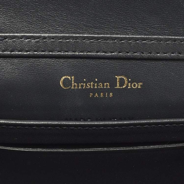 Pre Owned Dior Diorama Baby Gold Microcannage Patent Leather Clutch