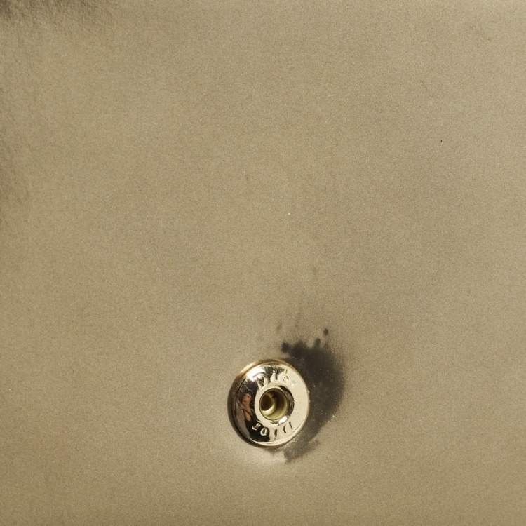 Pre Owned Dior Diorama Baby Gold Microcannage Patent Leather Clutch