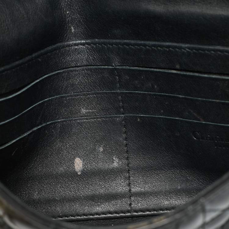 Pre Owned Dior Miss Dior Promenade Black Cannage Patent Leather Chain Crossbody Bag