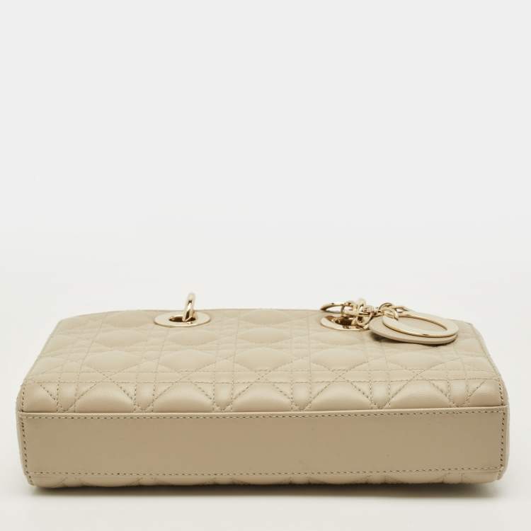 Pre Owned Dior Lady D-Joy Medium Beige Cannage Leather Tote