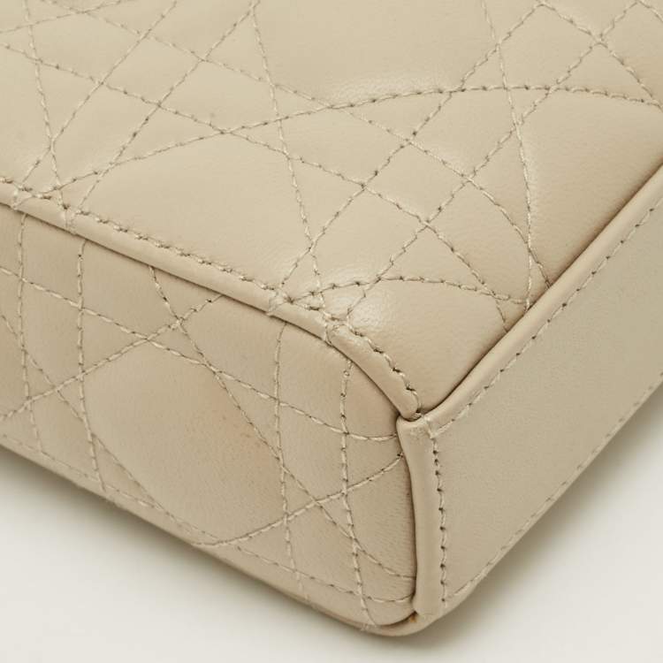 Pre Owned Dior Lady D-Joy Medium Beige Cannage Leather Tote