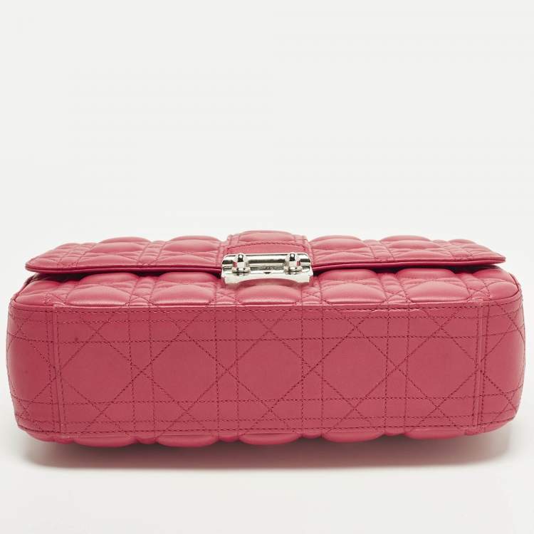 Pre Owned Dior Miss Dior Medium Hot Pink Cannage Leather Shoulder Bag