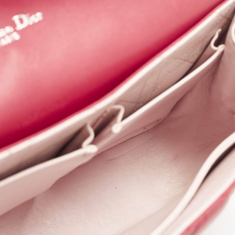 Pre Owned Dior Miss Dior Medium Hot Pink Cannage Leather Shoulder Bag