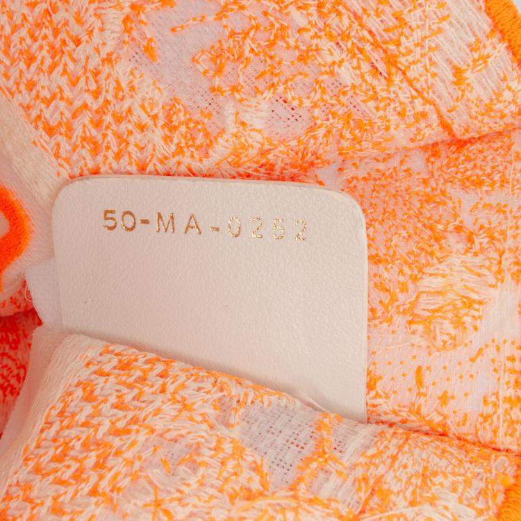 Pre Owned Dior Orange Mini Canvas Embroidered Dioriviera Toile De Jouy Book Tote