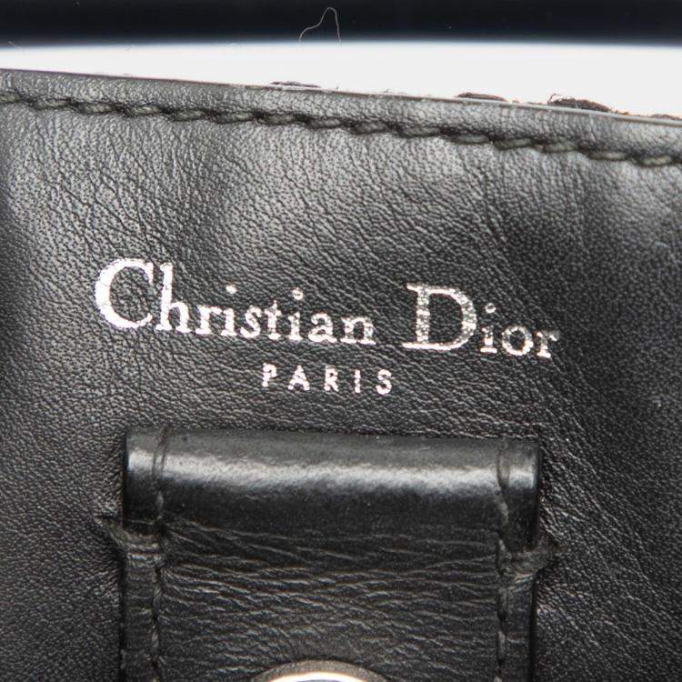 Pre Owned Dior Blue Small Tweed Patch Diorissimo Tote