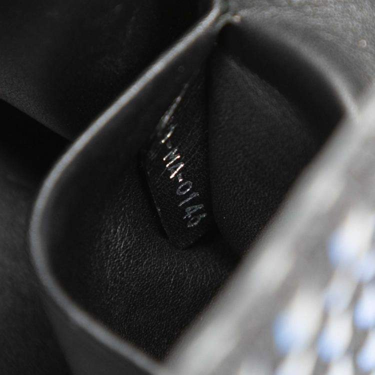 Pre Owned Dior Blue Small Tweed Patch Diorissimo Tote