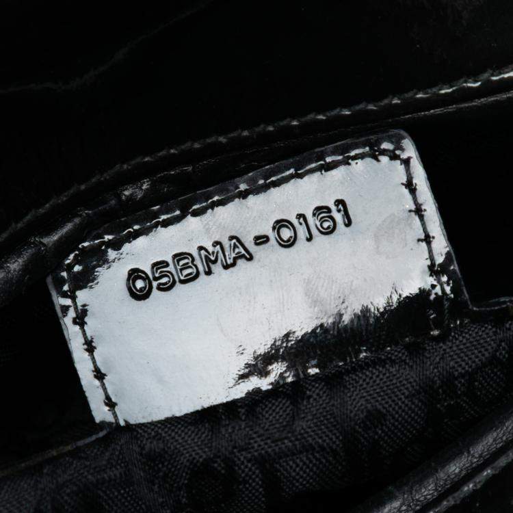 Pre Owned Dior Black Medium Patent Cannage Lady Dior