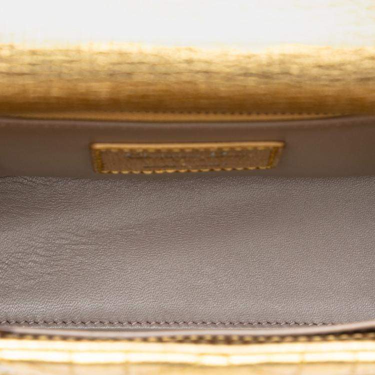 مملوكة مسبقًا Dior Gold Small Metallic Grained Calfskin Cannage My ABCDior Lady Dior