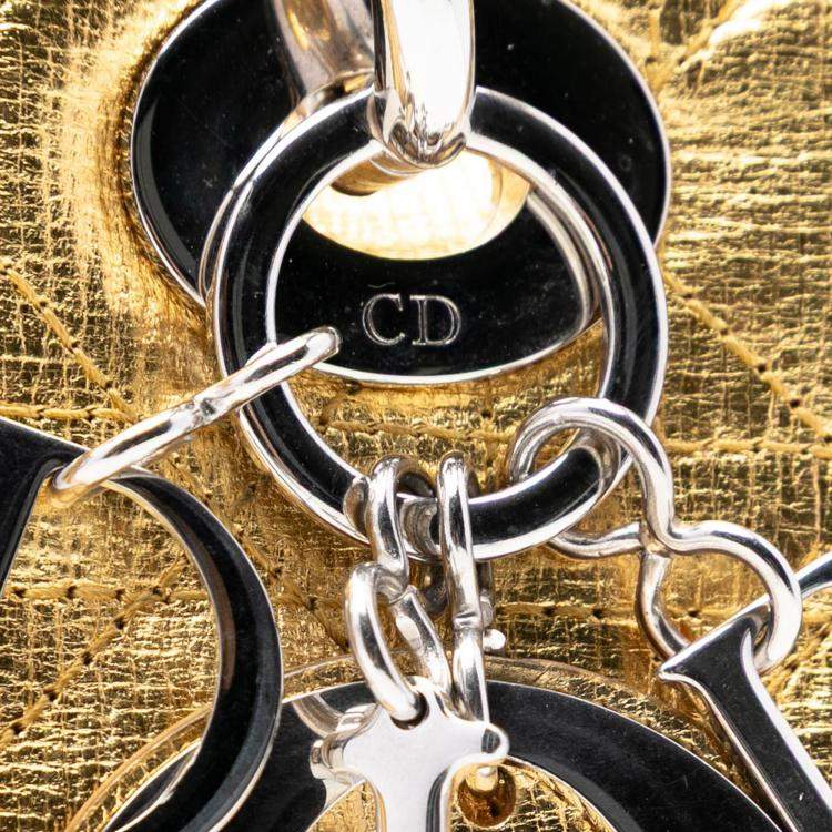 مملوكة مسبقًا Dior Gold Small Metallic Grained Calfskin Cannage My ABCDior Lady Dior
