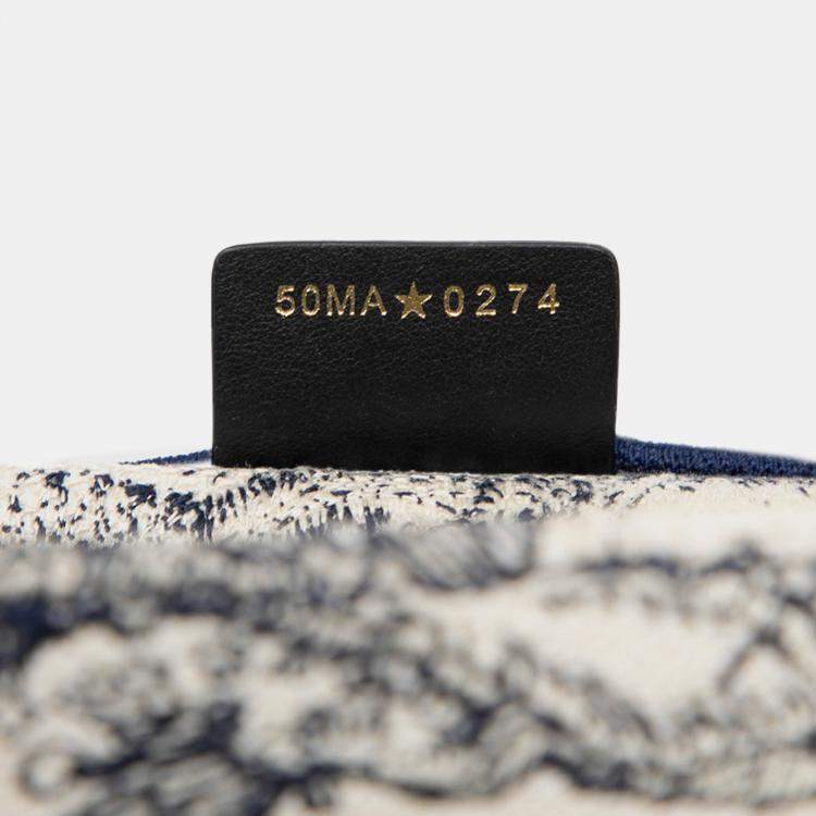 Pre Owned Dior Blue Large Canvas Embroidered Dioriviera Toile De Jouy Book Tote