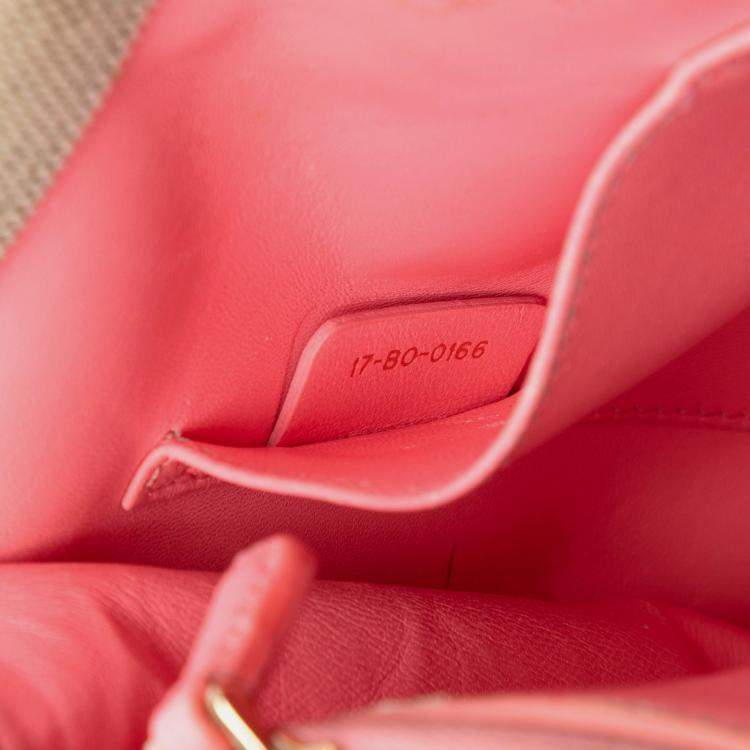 Pre Owned Dior Red Large Oblique Canvas and Velvet Diorama Flap