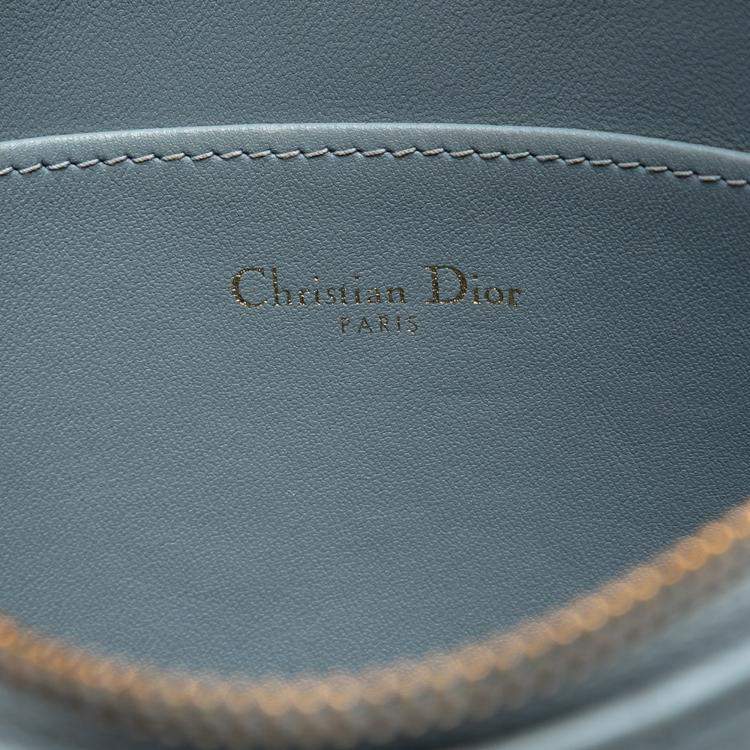 Pre Owned Dior Blue Medium Calfskin Cannage Caro Daily Pouch