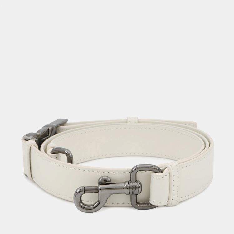 Pre Owned Dior Macrocannage Dior Camp Shoulder Bag White Leather Size Small