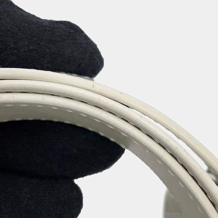 Pre Owned Dior Macrocannage Dior Camp Shoulder Bag White Leather Size Small