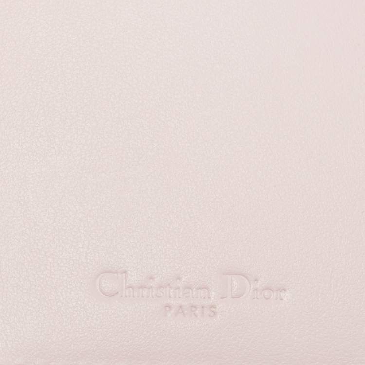 Pre Owned Dior Turn Me Light Pink Leather Trifold Wallet