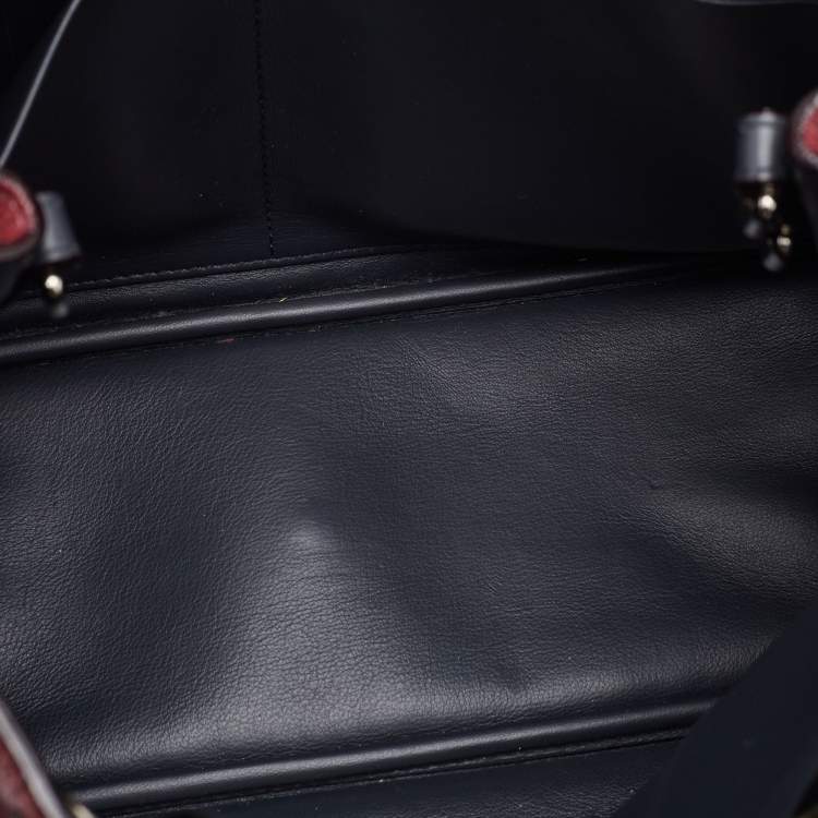 Pre Owned Dior Diorissimo Medium Burgundy Leather Tote